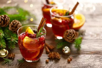 Christmas mulled wine. Traditional festive drink